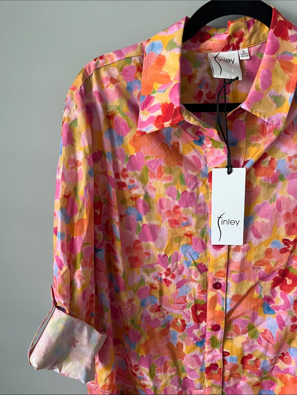 Finley NWT Jenna Dress Capri Floral Button Down 100% Cotton Dress - Picture 4 of 13